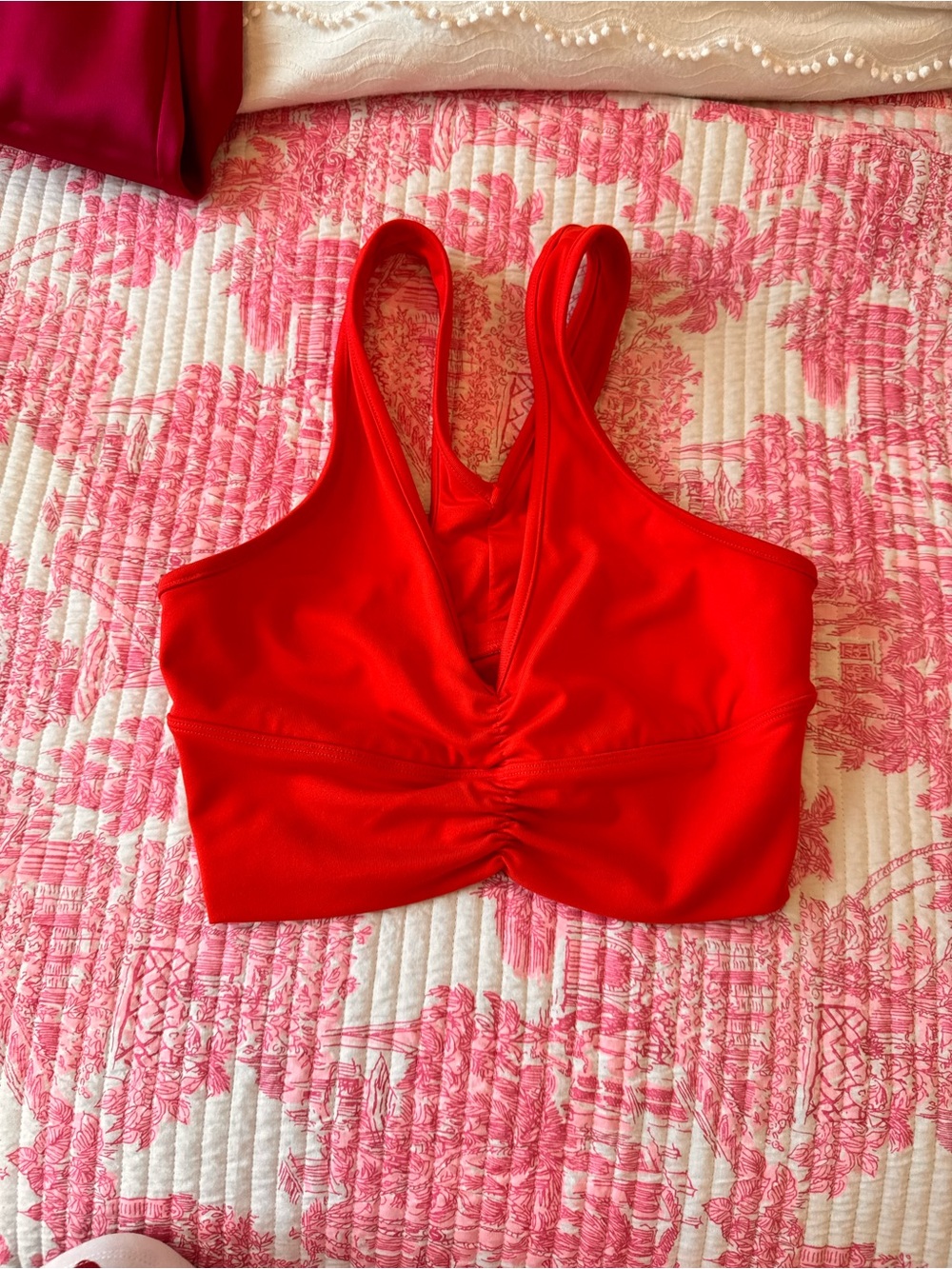 ALO Yoga Red V-Neck Tank Top